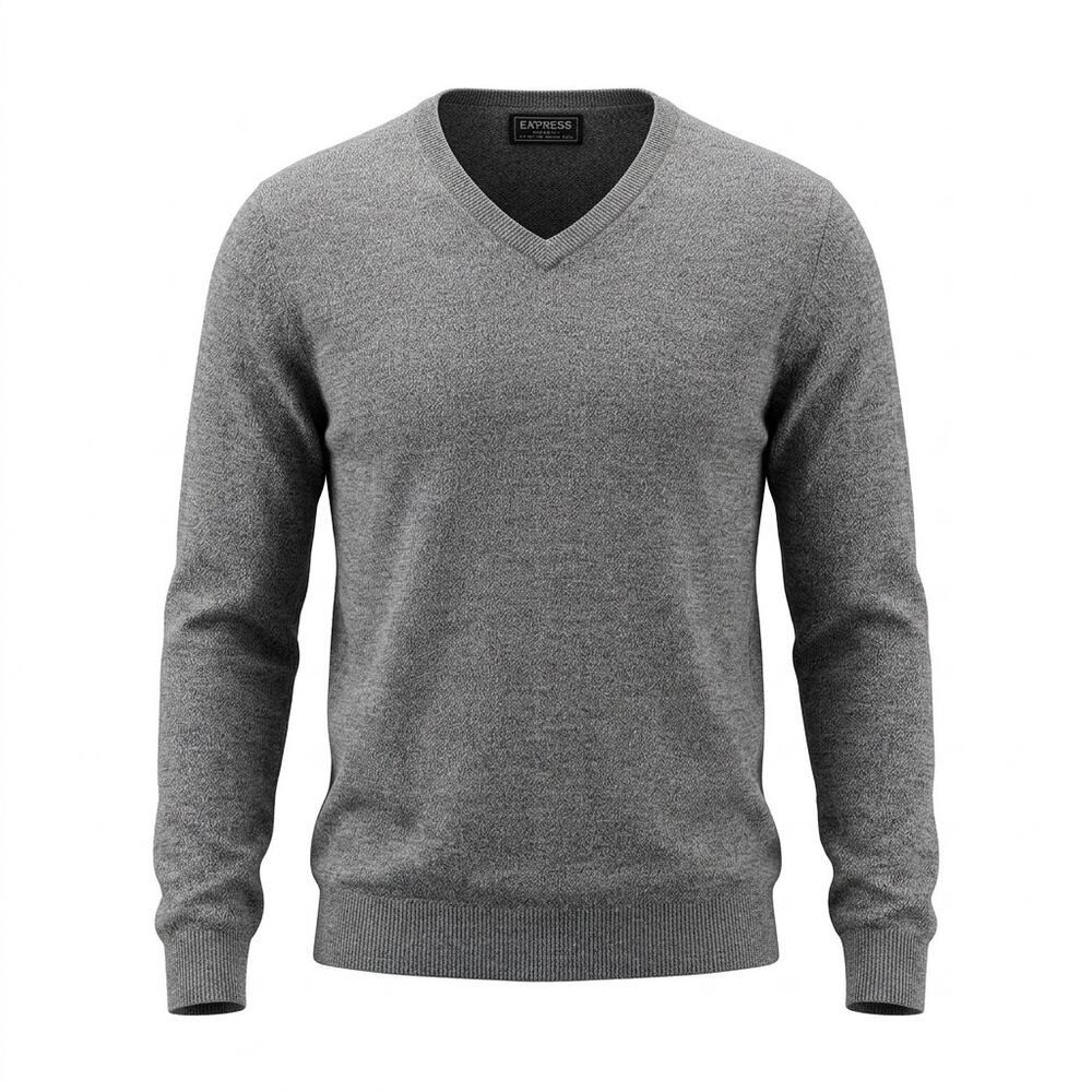 Express V-Neck Knit Sweater Solid Long Sleeve Women See Measurements